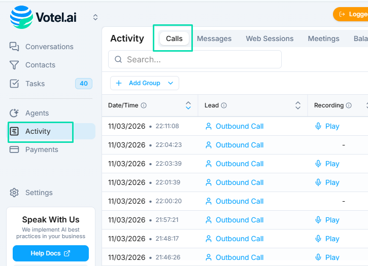 Call Recordings and Transcripts